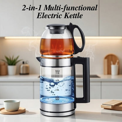 2-in-1 Multi-Functional Electric Kettle | 2.0L Fast Boil & Cooking Kettle | Safety Auto Shut-Off
