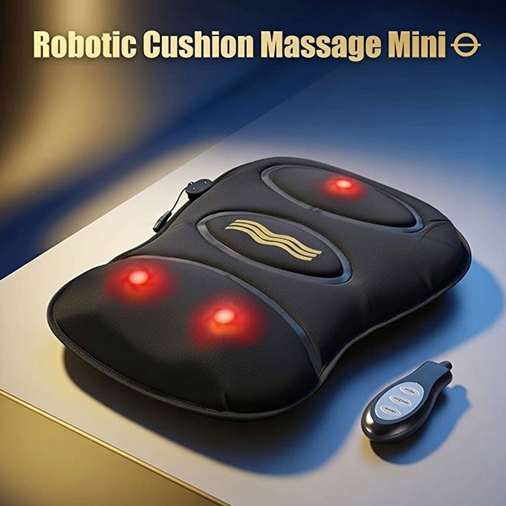 “Robotic Cushion Massage Mini – Portable Heated Back & Neck Massager”
