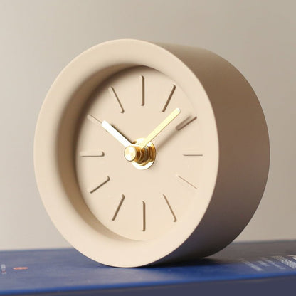 Industrial Style | Minimalist Cement Silent Desk Clock| Nordic | Round