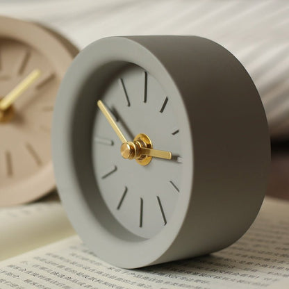 Industrial Style | Minimalist Cement Silent Desk Clock| Nordic | Round