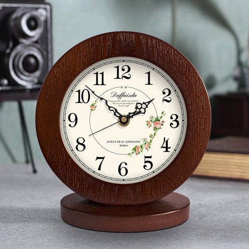 “Modern Wooden Table Clock – Minimalist Bedroom & Desk Design”