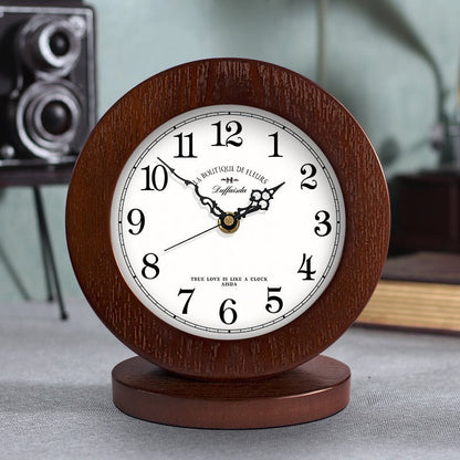 “Modern Wooden Table Clock – Minimalist Bedroom & Desk Design”