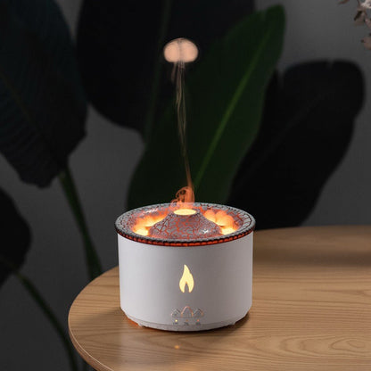 “Two-Color Ring Volcano Humidifier with LED Mist”