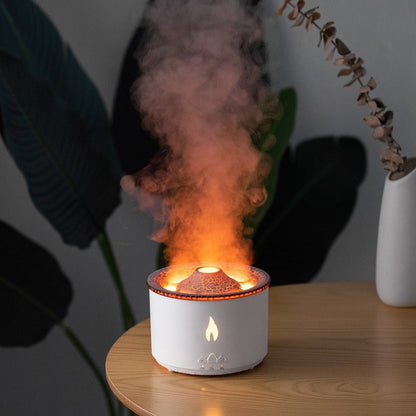 “Two-Color Ring Volcano Humidifier with LED Mist”