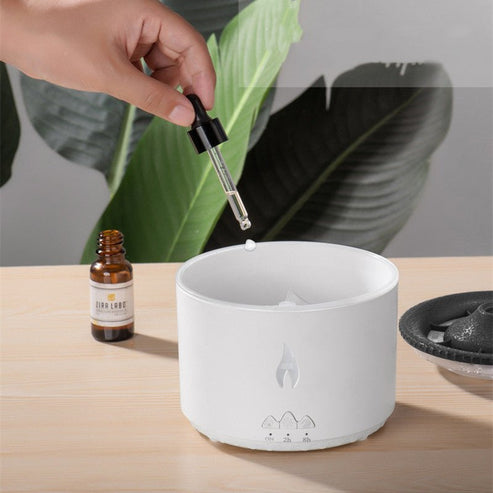 “Two-Color Ring Volcano Humidifier with LED Mist”