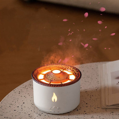 “Two-Color Ring Volcano Humidifier with LED Mist”