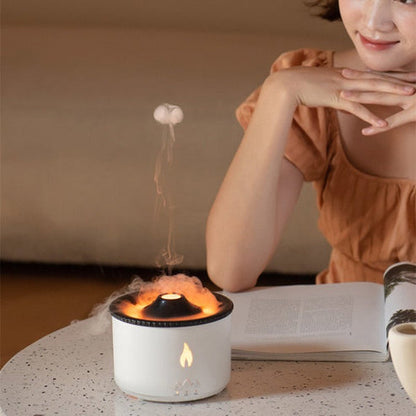 “Two-Color Ring Volcano Humidifier with LED Mist”