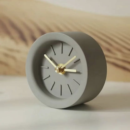 Industrial Style | Minimalist Cement Silent Desk Clock| Nordic | Round
