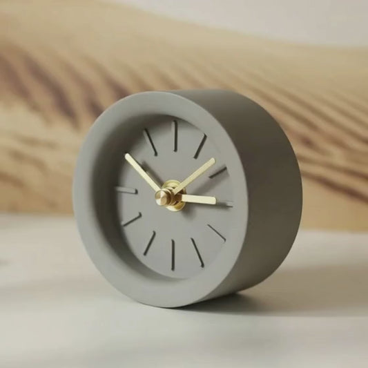 Industrial Style | Minimalist Cement Silent Desk Clock| Nordic | Round