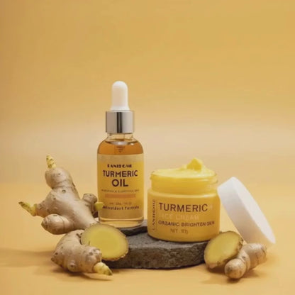 Turmeric Skin Care Set – Cream 50g + Essential Oil 30ml | Brightening, Hydrating & Nourishing Skincare