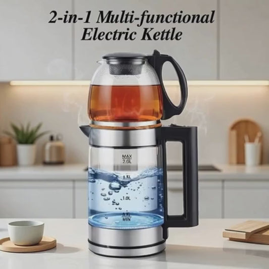 2-in-1 Multi-Functional Electric Kettle | 2.0L Fast Boil & Cooking Kettle | Safety Auto Shut-Off