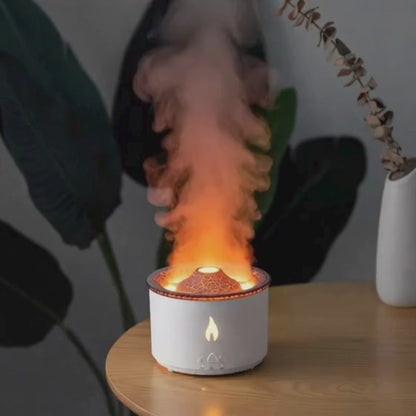 “Two-Color Ring Volcano Humidifier with LED Mist”